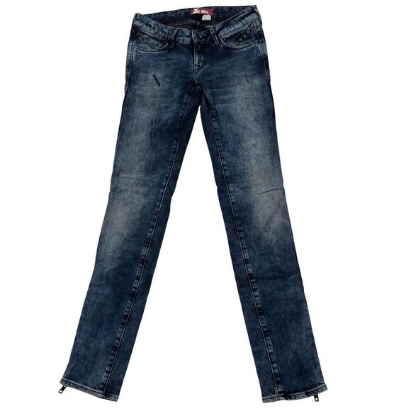 Pre-owned H&M Women Blue Jeans Slim Fit Stretch Cotton Skinny Denim US 26 Turkey - Picture 2 of 14